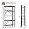 5-Tier Foldable Shelving Unit with Detachable Wheels and Anti-Toppling System-Black